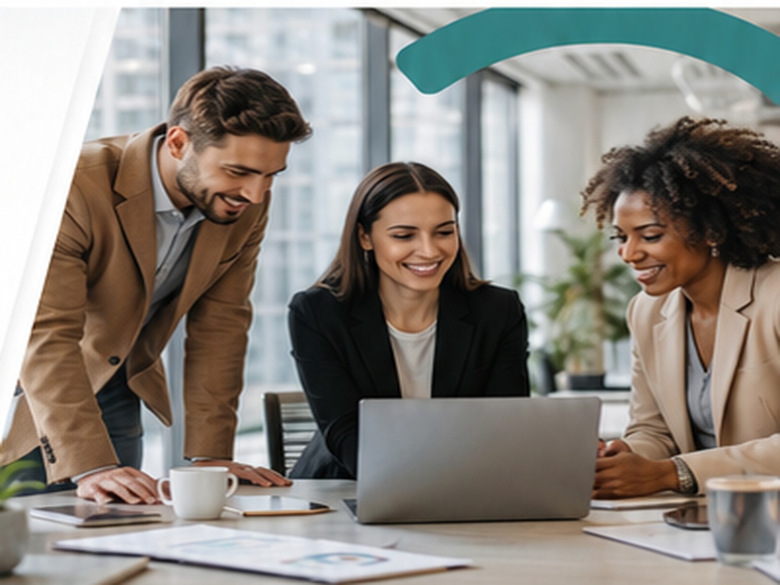 Equipe reunida em um ambiente corporativo